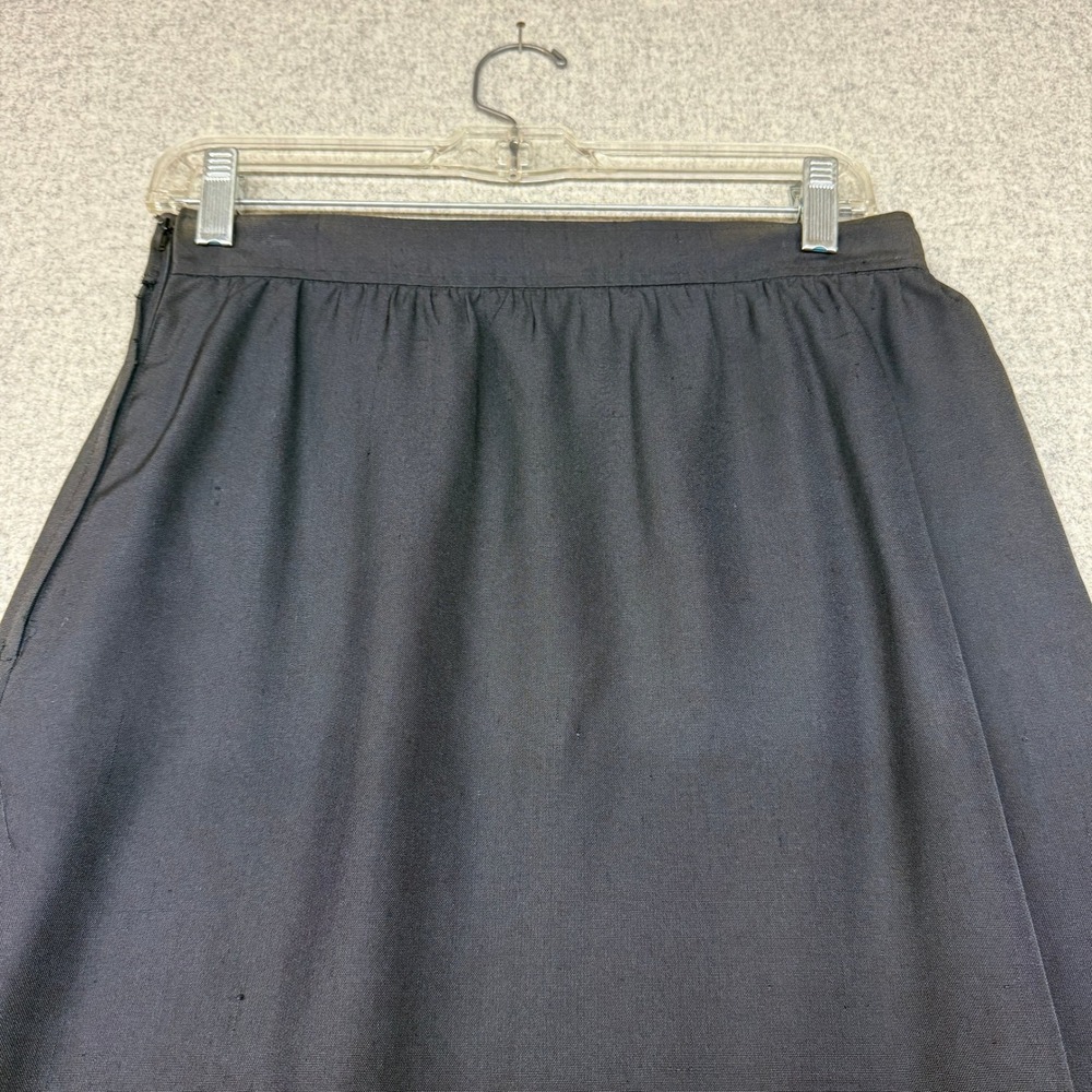 Emanuel Ungaro Parallele Paris Silk Wrap Skirt IT 44 US 8 Navy Blue Vintage Ital - Picture 10 of 11